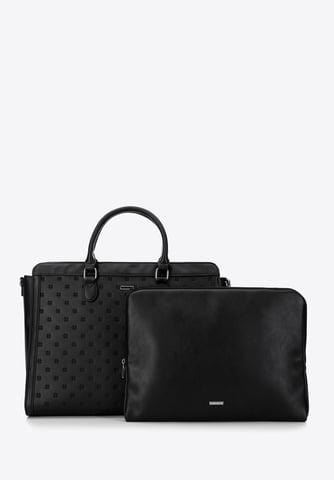 Wittchen Damenkoffer mit Tasche für einen 15, 6-Zoll-Laptop, schwarz und silber