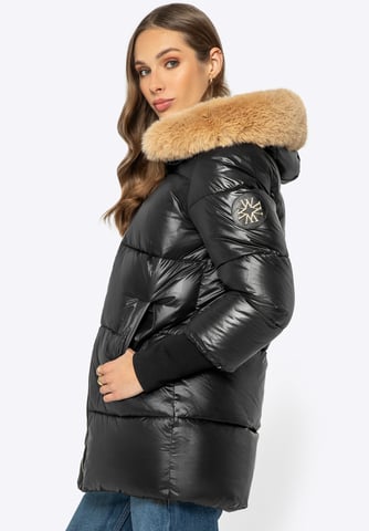 Wittchen Damenjacke mit Pelzkapuze, schwarzes Nylon