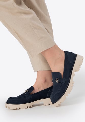 Wittchen Damen-Loafer aus Wildleder mit Schnalle, marineblau
