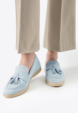 Wittchen Damen-Wildlederslipper mit Quaste, blau