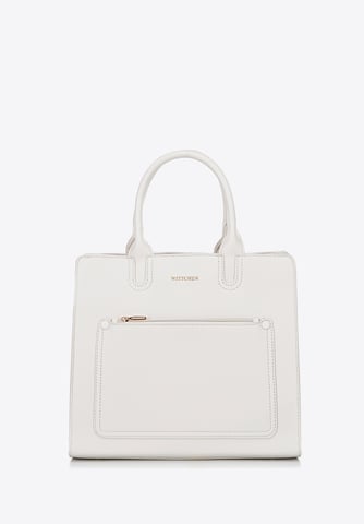 Wittchen Damen-Laptoptasche (13 Zoll) aus cremefarbenem Kunstleder