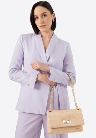 Wittchen Damen-Umhängetasche mit geflochtener Kette, beige, Polypropylen