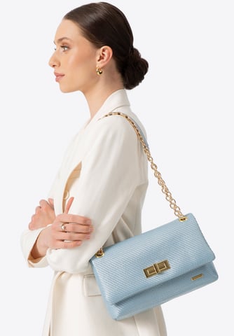 Wittchen Damen-Umhängetasche mit geflochtener Kette, blau, Polypropylen