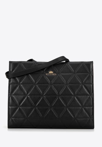 Wittchen Damen-Shopper-Tasche aus Leder mit geometrischen Ziernähten