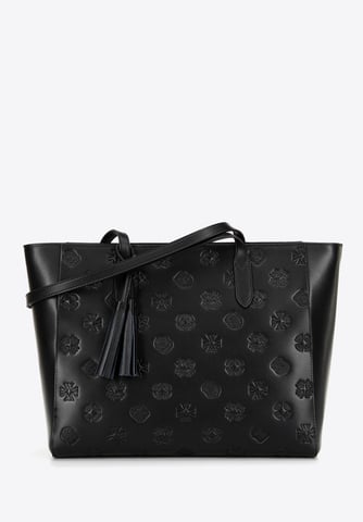 Wittchen Damen-Ledertasche mit charakteristischem schwarz-silbernem Muster aus