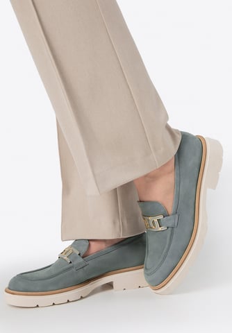 Wittchen Damen-Mokassins aus echtem Leder mit Schnalle, blau, Naturleder