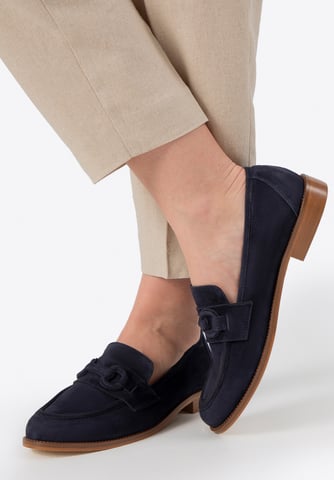 Wittchen Damen-Mokassins aus echtem Leder mit dezenter Schnalle, marineblau