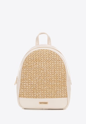 Wittchen Damenrucksack mit Flechtmuster, cremefarben und beige, aus Öko-Leder