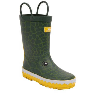 Trespass - Kinder Gummistiefel, Krokodil (Grün/Gelb)