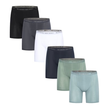 Lang geschnittene Boxershorts von Mario Russo für Herren. Die Boxershorts bestehen aus Polyester und Elasthan, was dem Stoff eine hohe Elastizität garantiert.