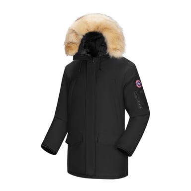 Subprime-Parka für Herren. Der Parka besteht aus hochwertigem Polyester und hat ein warmes Innenfutter. Ideal für die kalten Wintermonate. Der Pelzkragen besteht aus Kunstfell und ist abnehmbar.