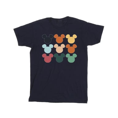 Disney - "Mickey Mouse Heads Square" T-Shirt für Herren (Marineblau)