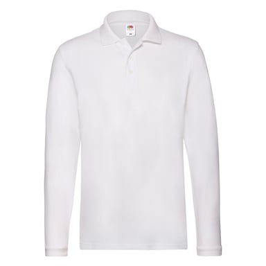 Fruit of the Loom - "Premium" Poloshirt für Herren Langärmlig (Weiß)
