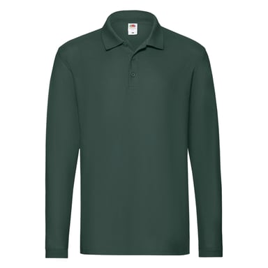 Fruit of the Loom - "Premium" Poloshirt für Herren Langärmlig (Tannengrün)