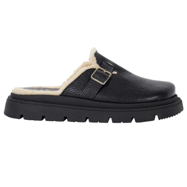 Dune London Damen/Damen Gene Leder Faux Shearling gefüttert Clogs (Schwarz)