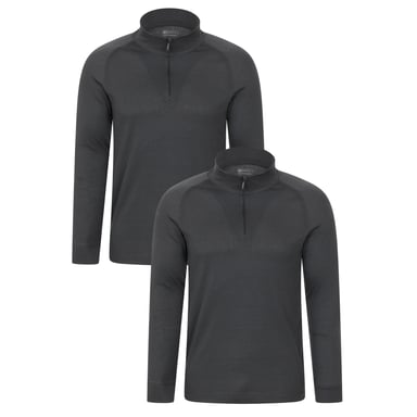 Mountain Warehouse - "Talus" Base Layer Oberteil für Herren (2er-Pack) (Holzkohle)