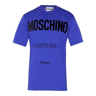 Moschino - "Couture" T-Shirt für Herren, Logo (Blau)