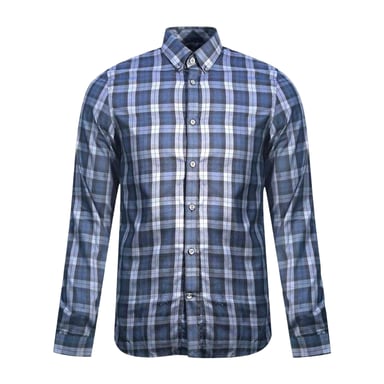 Fred Perry - Hemd für Herren, Langärmlig (Schwarz/Blau)