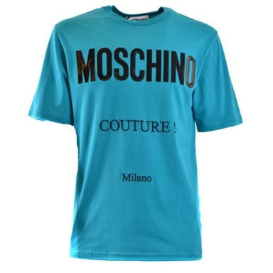Moschino - "Couture" T-Shirt für Herren, Logo (Petrol)
