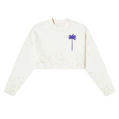 Palm Angels - Sweatshirt für Damen, kurz geschnitten (Weiß)