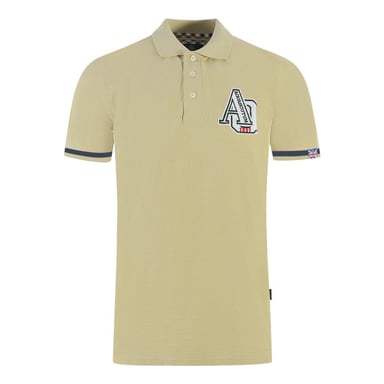 Aquascutum - "AQ 1851" Poloshirt für Herren/Damen Unisex, Mit kontrastfarbenen Streifen (Beige)