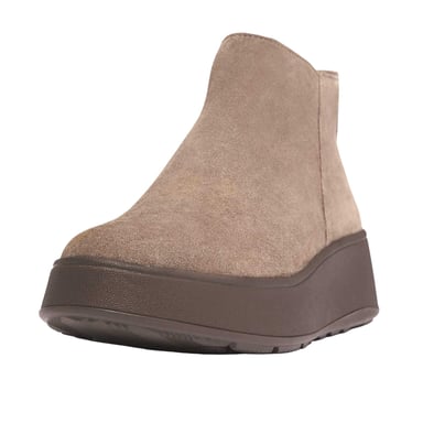 Fit Flop - "F-Mode" Stiefeletten für Damen, Wildleder, flach geformter Absatz (Grau)