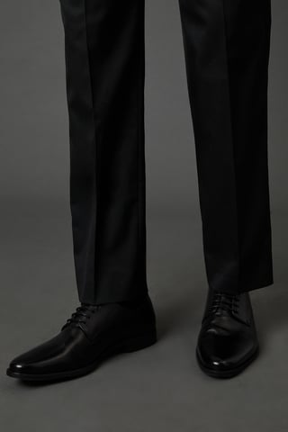 Black Leather Smart Derby Shoes