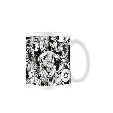 Marvel - Kaffeebecher, Figuren (Weiß/Schwarz)