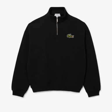 Lacoste - "Accent" Sweatshirt für Herren/Damen Unisex, Reißverschluss, lose Passform (Schwarz)