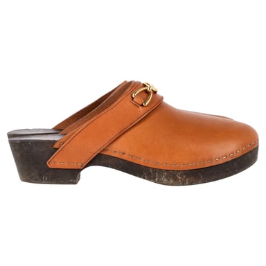 Celine Les Bois Clogs aus braunem Kalbsleder