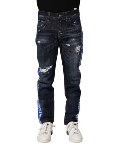 Abgenutzte Logo-Jeans