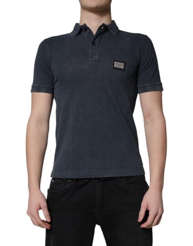 Klassisches Polohemd mit Metal-Logo
