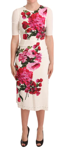 Blumendruck Midi-Kleid mit halben Ärmeln