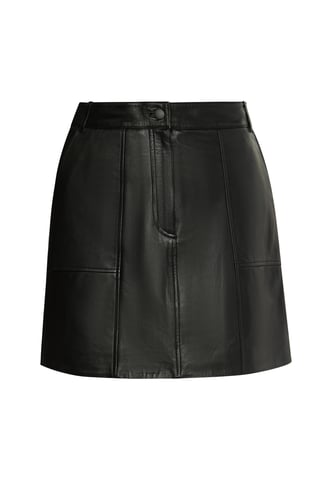 Faina Lederrock Damen schwarz