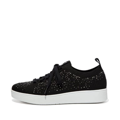 Fit Flop - "Rally" Kristall Sneaker für Damen, Jerseyware (Schwarz)