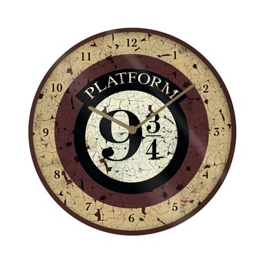 Harry Potter - Wanduhr, Bahnsteig 9 3/4 (Cremefarbe/Braun)