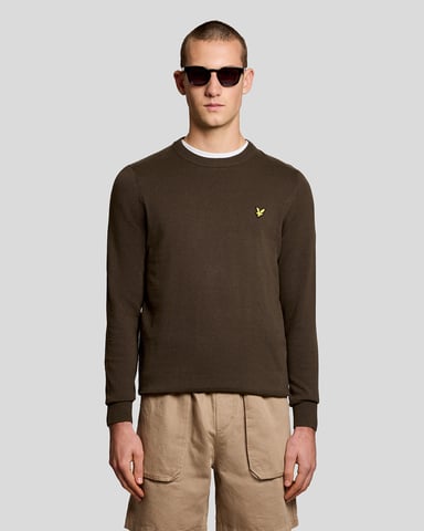 Crewneck-Pullover in Dunkelbraun