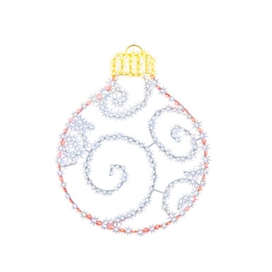 Premier - "Twinkling FlexiBrights" Christbaumkugel Lichterketten, (UK Stecker) (Rot/Gold)