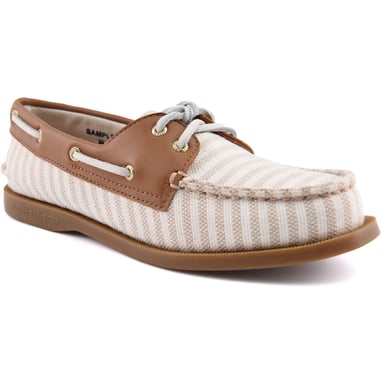 Sperry Authentisch Original Textil Damen Bootschuhe Weiß/Natur Standard
