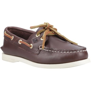 Sperry Authentische 2-Augen-Leder Damen Braune Standard Bootsschuhe