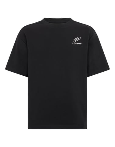 Plein Sport Piqué-T-Shirt mit Rundhals und Icon-Logo - Schwarz