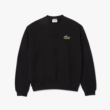 Lacoste - "Accent" Sweatshirt für Herren/Damen Unisex Fleece lose Passform (Schwarz)