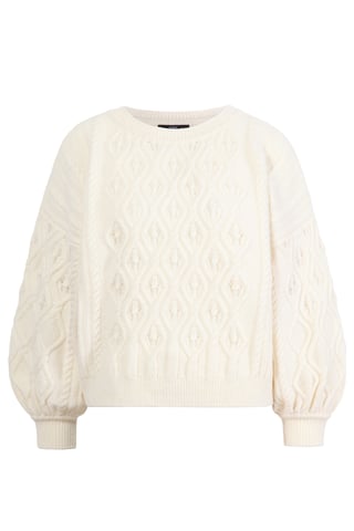O-Ausschnitt Pullover, Strukturmuster