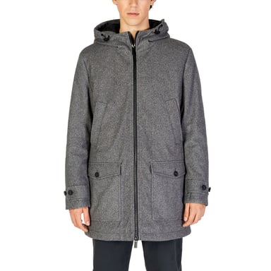 Wollmischung Parka mit Kapuze und Reißverschluss