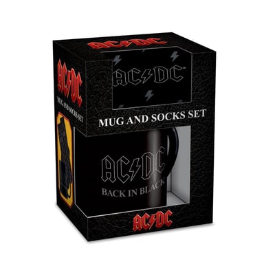 AC/DC - Tasse/Socken-Set "Back In Black" (Schwarz)