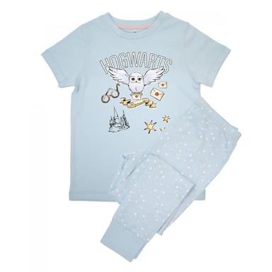 Harry Potter - Schlafanzug mit langer Hose für Mädchen kurzärmlig (Babyblau)