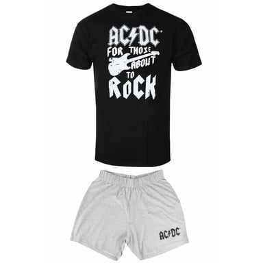 AC/DC - "For Those About to Rock" Schlafanzug mit Shorts für Herren/Damen Unisex (Schwarz/Grau)