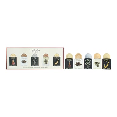 Lattafa Pride Artisan Ethnique, Natur-Oud, Tharwah Silber, Ewiger Oud, Ishq Al Shuyukh Gold Eau de Parfum 5 x 20 ml