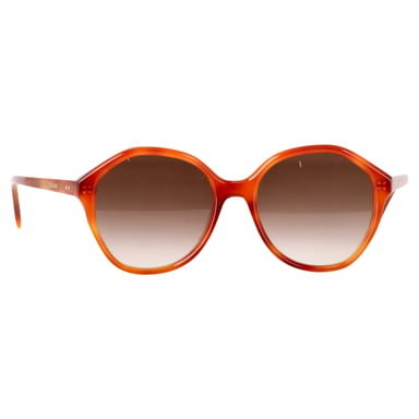 Celine Runde Sonnenbrille aus orangefarbenem Acetat