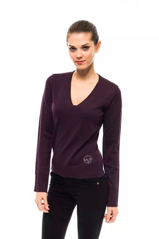 V-Ausschnitt Merinowollpullover Slim Fit